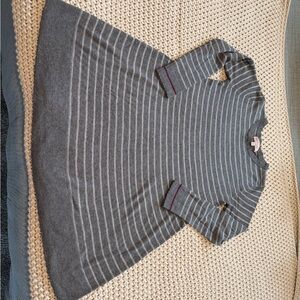 Philosophy Gray and White Striped Knit Top